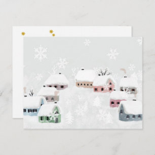 Tarjeta Festiva Navidades blancos Ilustracion de invierno en día d