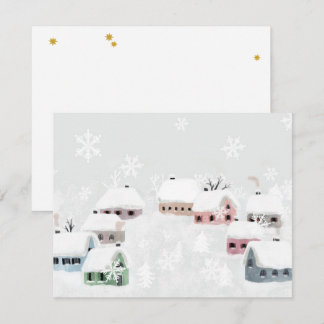 Tarjeta Festiva Navidades blancos Ilustracion de invierno en día d