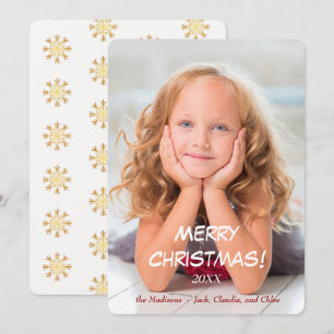 Tarjeta Festiva Navidades blancos modernos de las estrellas del or