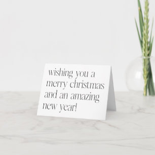 Tarjeta Festiva Navidades blancos negros minimalistas Año Nuevo en