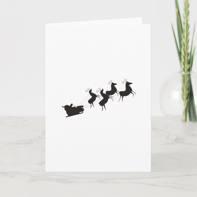 Tarjeta Festiva Navidades blancos negros simples (Anverso)