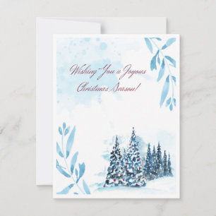 Tarjeta Festiva Navidades blancos rojos de color azul