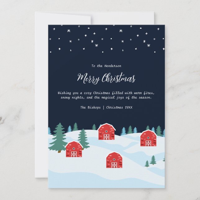 Tarjeta Festiva Navidades blancos rusos (Anverso)