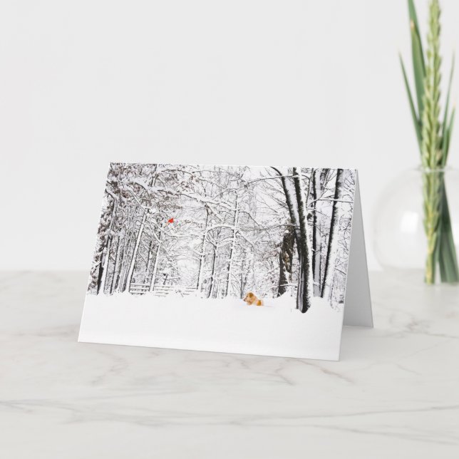 Tarjeta Festiva Navidades blancos y de oro (Anverso)