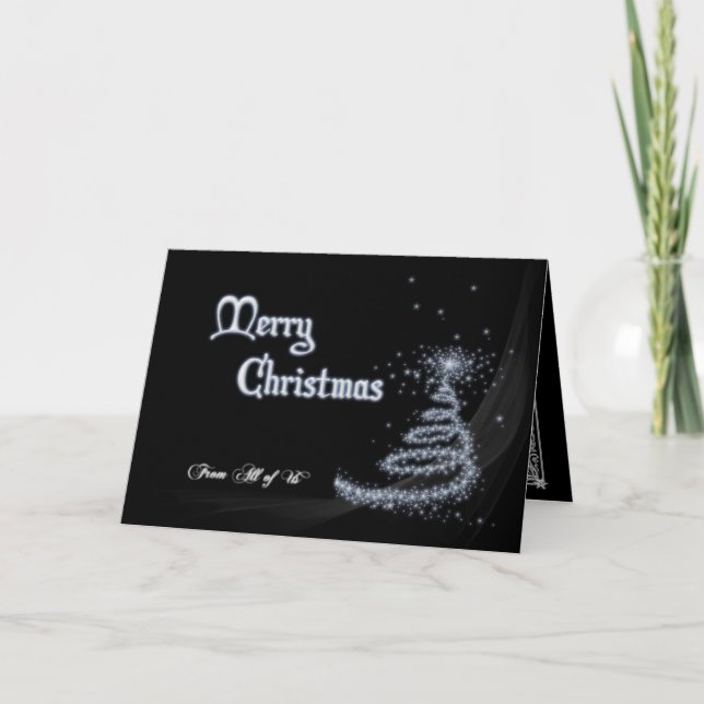 Tarjeta Festiva Navidades blancos y negros de todos nosotros (Anverso)