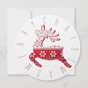 Tarjeta Festiva Navidades blancos y rojos honrados secuestran reno
