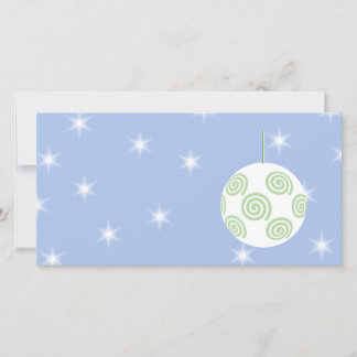 Tarjeta Festiva Navidades blancos y verdes bautizan. En Starry Blu