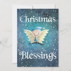 Tarjeta Festiva Navidades Blessing Cute Angel