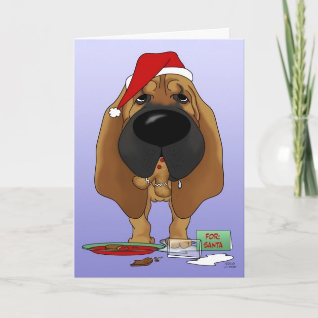 Tarjeta Festiva Navidades Bloodhound (Anverso)