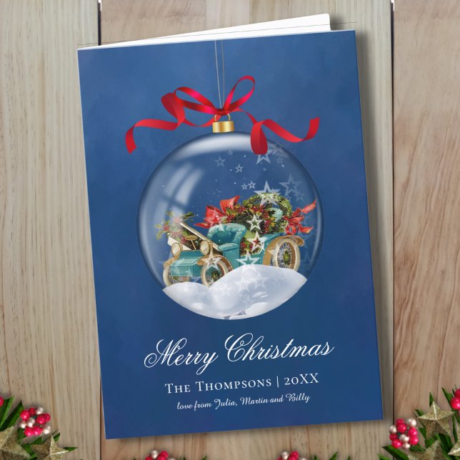 Tarjeta Festiva Navidades Blue de coches de época (Subido por el creador)