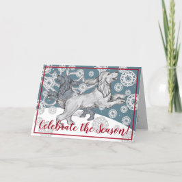 Tarjeta Festiva Navidades Blue de invierno Cocker Spaniel Dog Snow