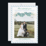 Tarjeta Festiva Navidades Blue Gingham Garland One Photo Vintage<br><div class="desc">Navidades de acuarela Blue Gingham Foliage One Photo Vintage Holiday Card. Esta hermosa tarjeta de fotos de Navidad incluye guirnaldas de Navidades de acuarela con arcos blancos y marco para una foto. Es perfecto si buscas una tarjeta de foto clásica, sureña y grandiosa para Navidad. Envíame un mensaje para cualquier...</div>