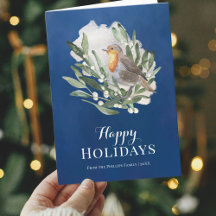 Navidades Blue Rustic Bird sin foto