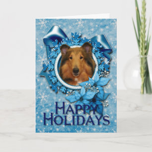 Tarjeta Festiva Navidades - Blue Snowflake - Collie - Natalie