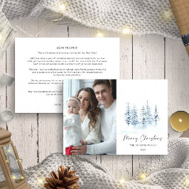 Tarjeta Festiva Navidades Blue Winter Annual Family Update Photo