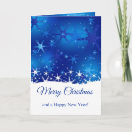Tarjeta Festiva Navidades Blue Winter Snowflakes