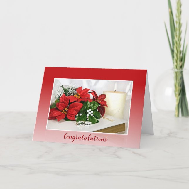 Tarjeta Festiva Navidades Boda Felicitaciones (Anverso)