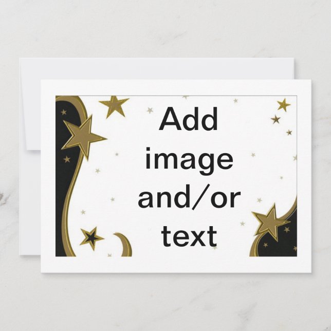Tarjeta Festiva Navidades, Boda, foto de las estrellas del oro del (Anverso)