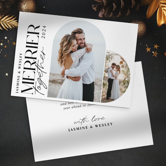 Tarjeta Festiva Navidades Bodas minimalistas juntos (Subido por el creador)