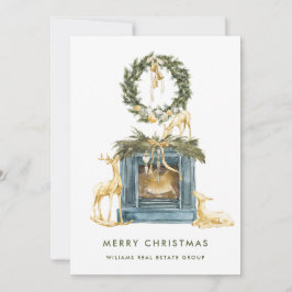 Tarjeta Festiva Navidades bohemios componen el saludo corporativo