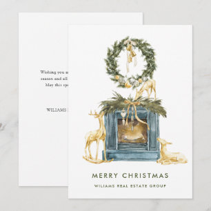 Tarjeta Festiva Navidades bohemios componen el saludo corporativo