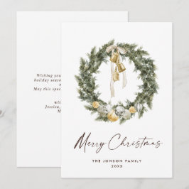 Tarjeta Festiva Navidades bohemios de Sage Green saludaron con un