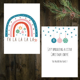 Tarjeta Festiva Navidades bohemios del arco iris