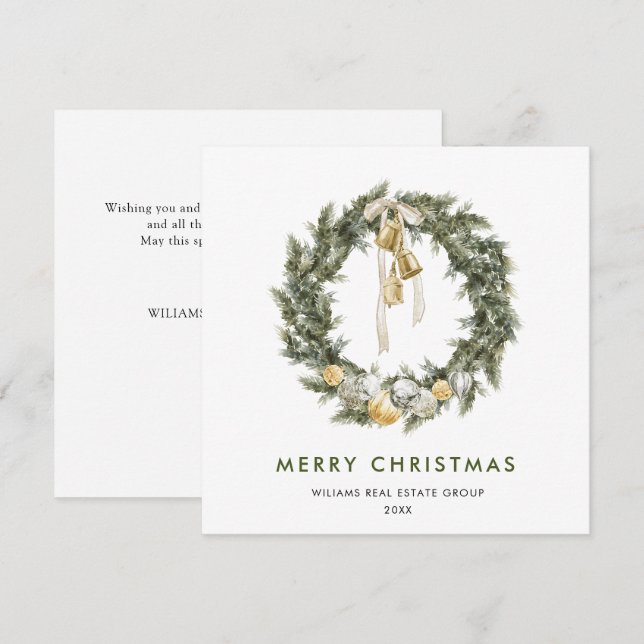 Tarjeta Festiva Navidades bohemios saludaron a las empresas (Anverso / Reverso)