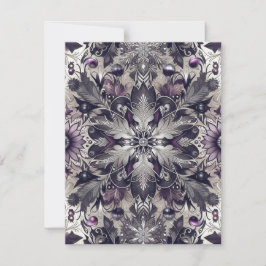 Tarjeta Festiva Navidades bonito morado, negro, plateado y taúpe