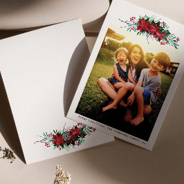 Tarjeta Festiva Navidades botánicos de fotografía familiar