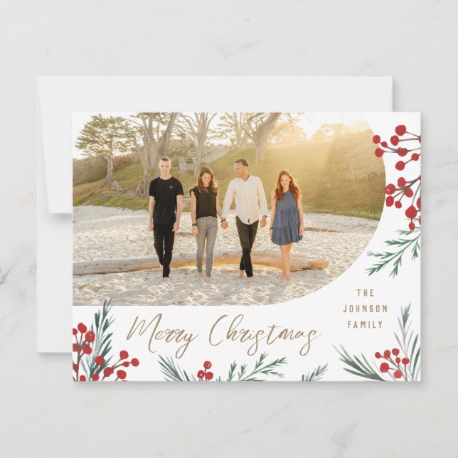 Tarjeta Festiva Navidades Botánicos de Invierno de Arch (Anverso)