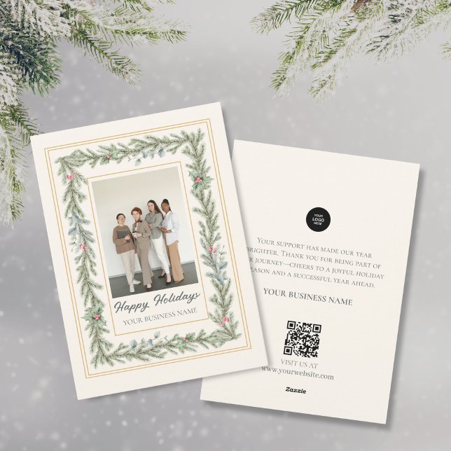 Tarjeta Festiva Navidades botánicos de la fotografía festiva moder (Subido por el creador)