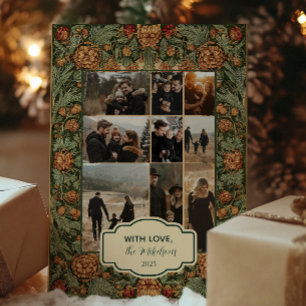 Tarjeta Festiva Navidades botánicos de Pinecone