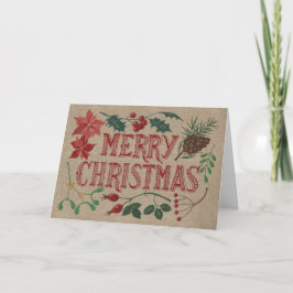 Tarjeta Festiva Navidades botánicos tradicionales