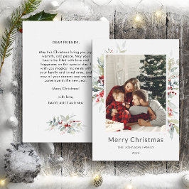 Tarjeta Festiva Navidades Bouquet de Invierno de las Berries Rojas