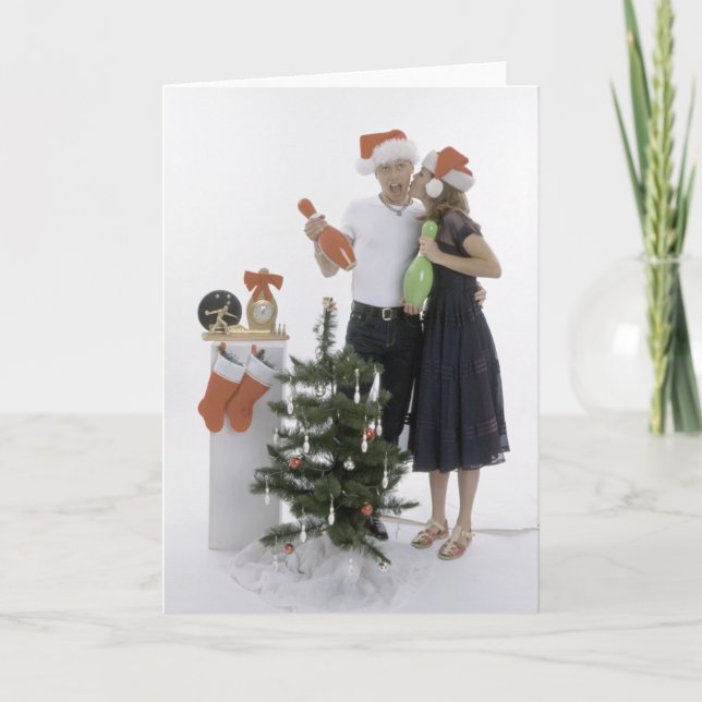 Tarjeta Festiva Navidades Bowling (Anverso)