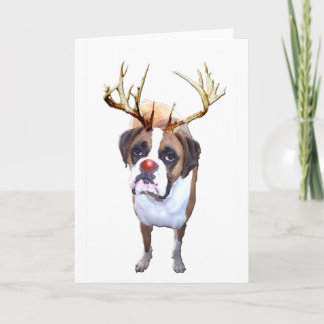 Tarjeta Festiva Navidades Boxer Dog