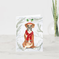 Navidades Boxer Dog and Botanical Pines