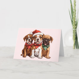 Tarjeta Festiva Navidades Boxer Dogs