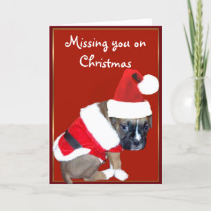 Tarjeta Festiva Navidades Boxer puppy