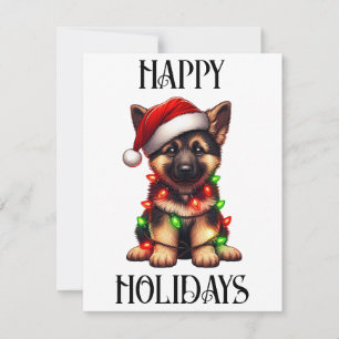 Tarjeta Festiva Navidades breves German Shepherd