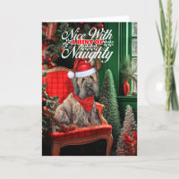 Navidades Briard Perro travieso o agradable