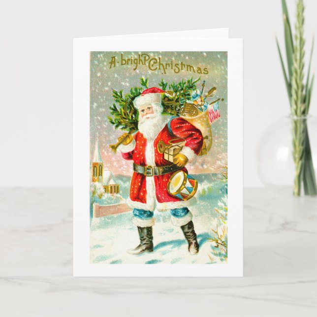 Tarjeta Festiva Navidades brillantes (Anverso)