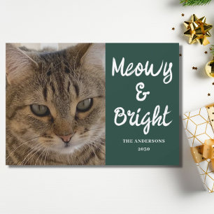 Tarjeta Festiva Navidades brillantes de Meowy y Meowy