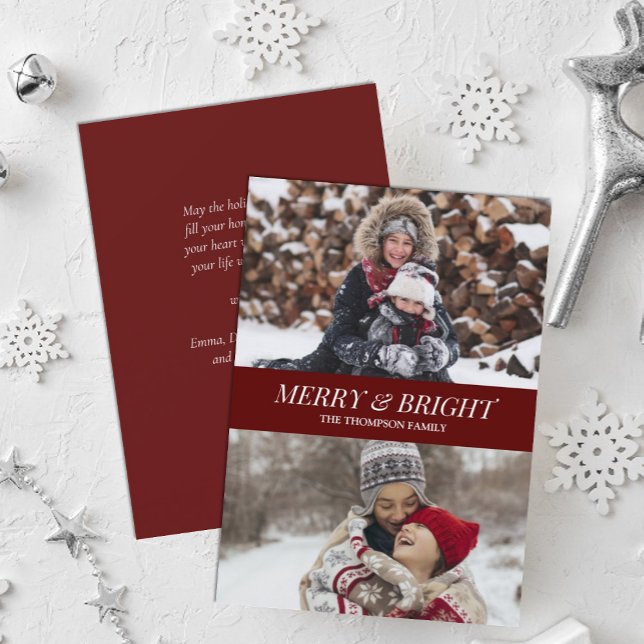 Tarjeta Festiva Navidades brillantes de merry en escritura roja mo (Subido por el creador)