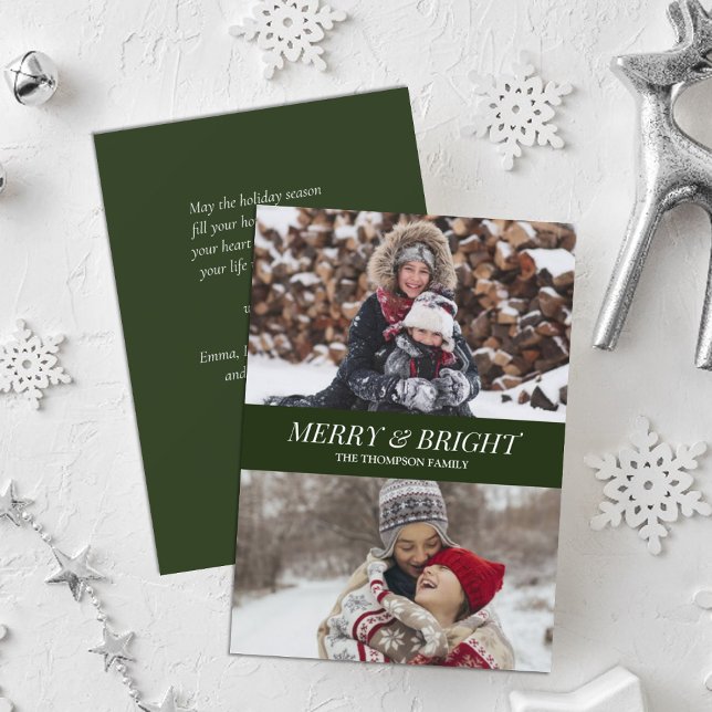 Tarjeta Festiva Navidades brillantes de merry en escritura verde m (Subido por el creador)