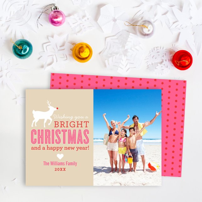 Tarjeta Festiva Navidades brillantes desean una foto moderna de re (Subido por el creador)