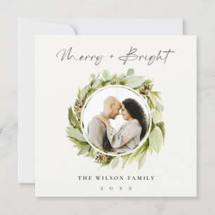 Tarjeta Festiva Navidades brillantes y merry de invierno