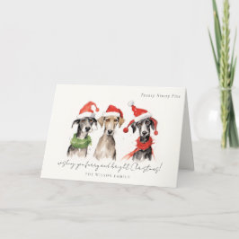 Tarjeta Festiva Navidades brillantes y mugre de perro color de agu