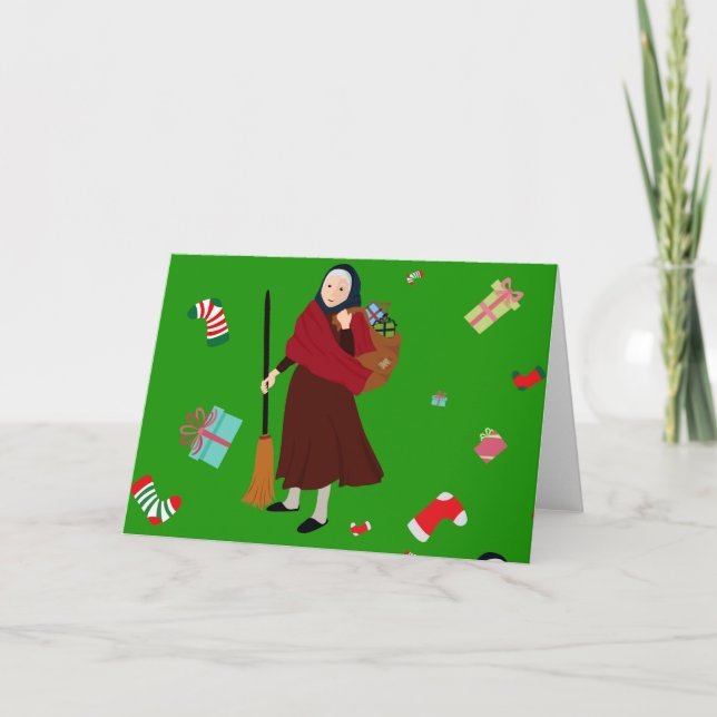 Tarjeta Festiva navidades bruja Befana (Anverso)